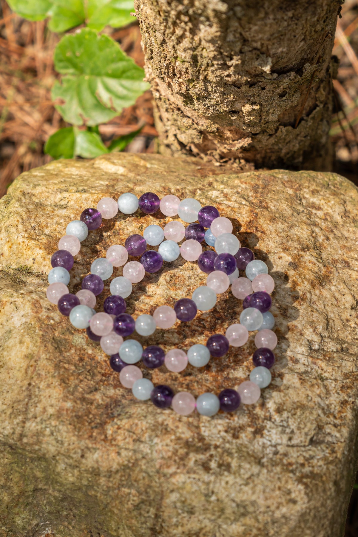 Aquamarine + Rose Quartz + Amethyst - Pulsera - foto 030