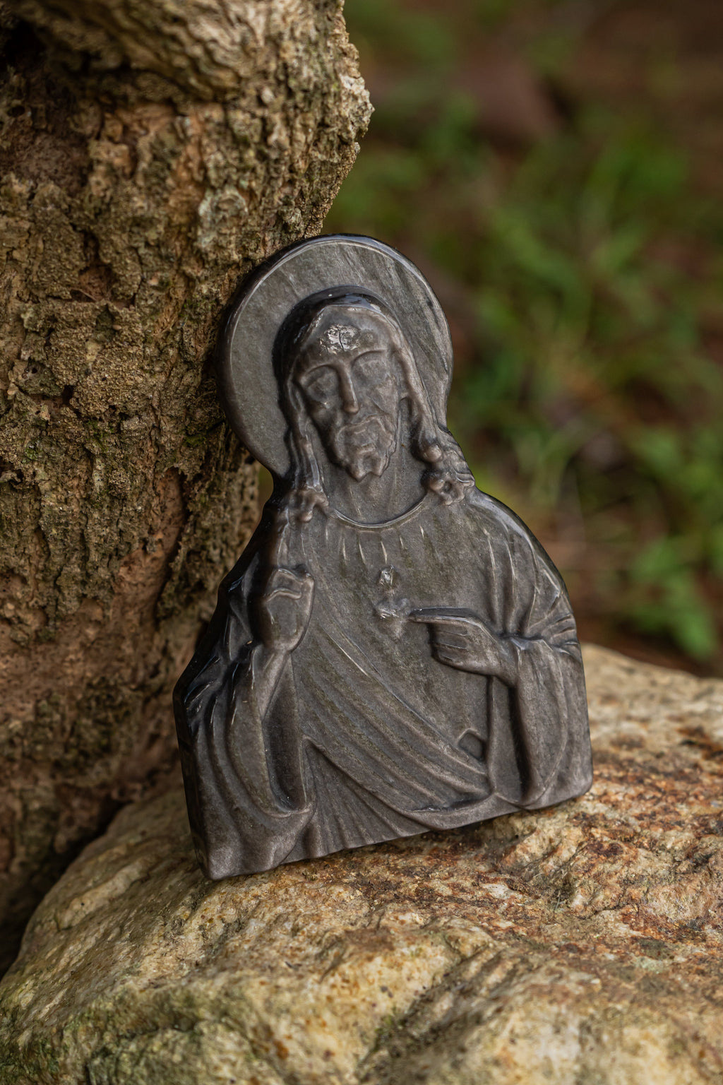 Jesús — Silver Sheen Obsidian - Figura - foto 105