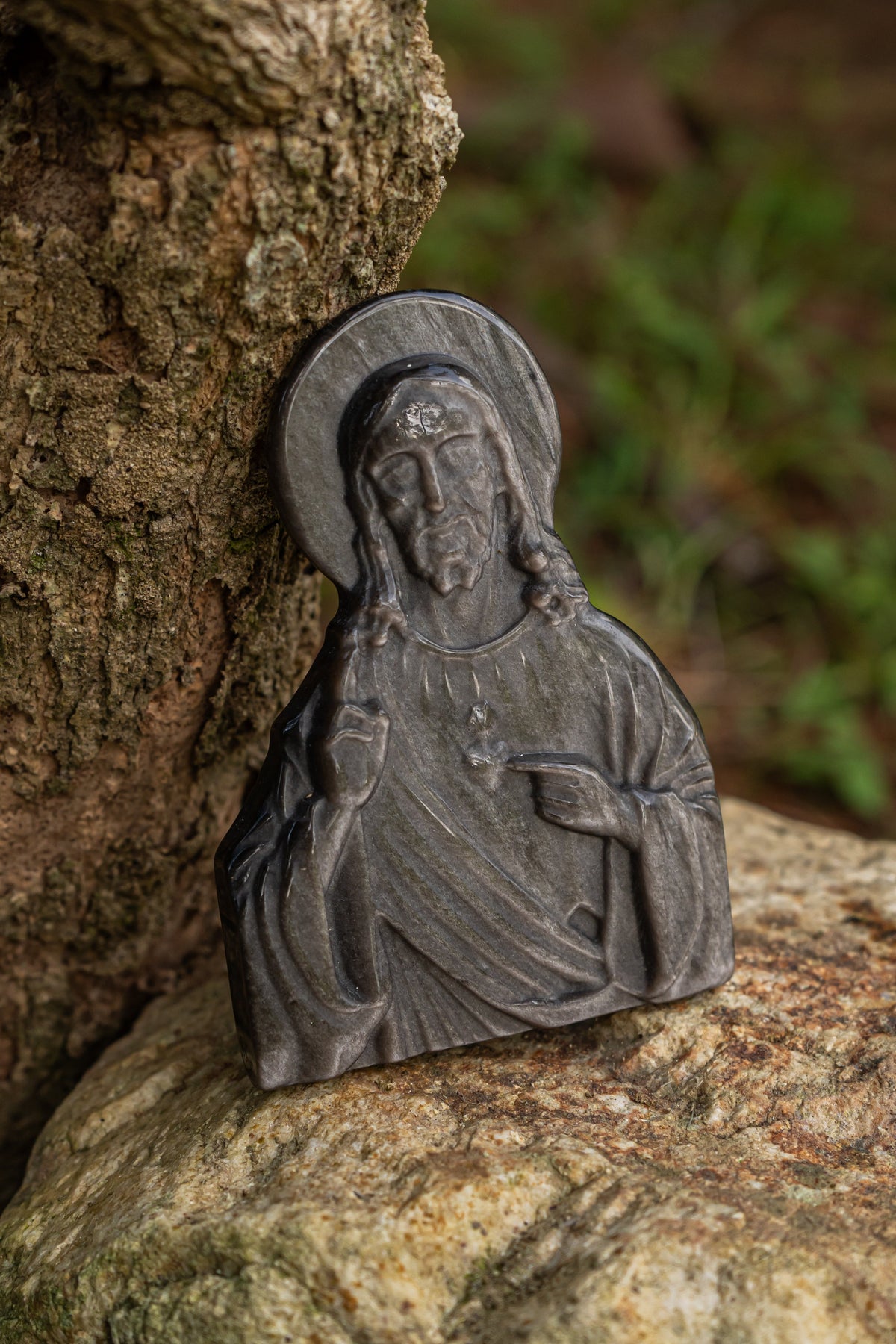 Jesús — Silver Sheen Obsidian - Figura - foto 105
