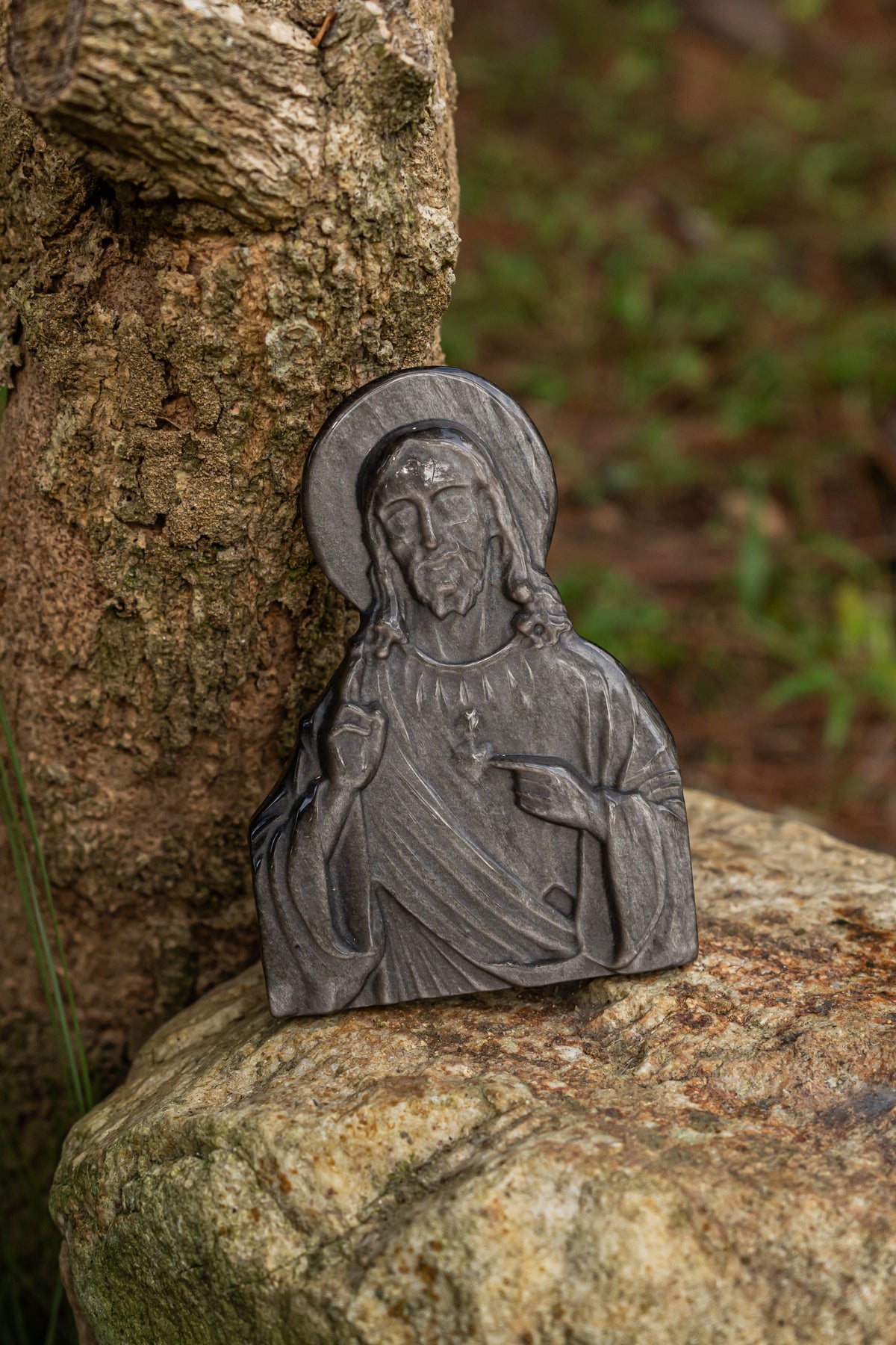 Jesús — Silver Sheen Obsidian - Figura - foto 106